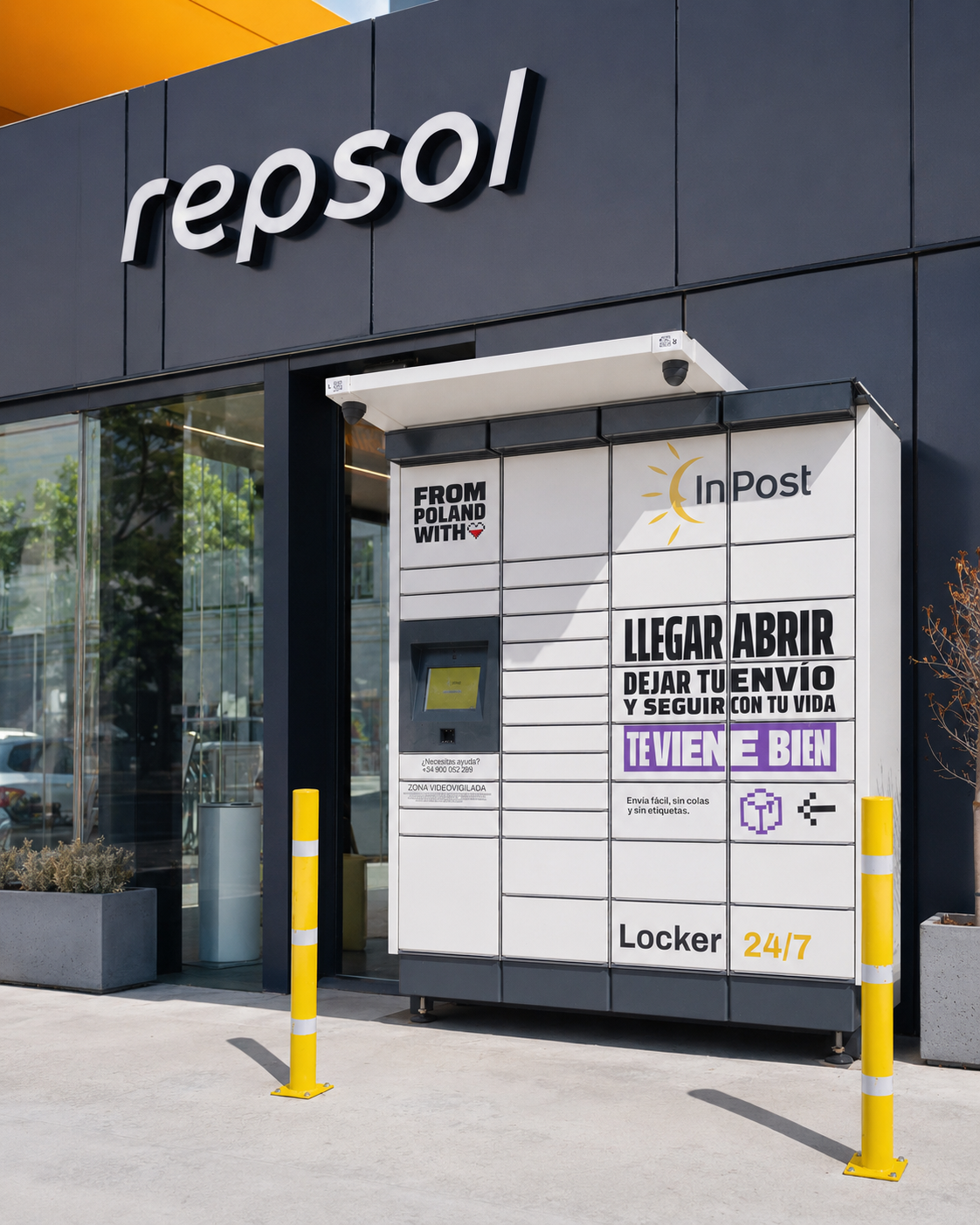 Locker InPost instalado en el exterior de un establecimiento